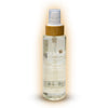 Clear bottle with a bamboo cap on a white background with orange glow